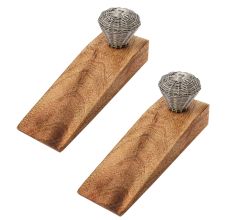 2 Pieces Aluminium Wire Wooden Door Stopper